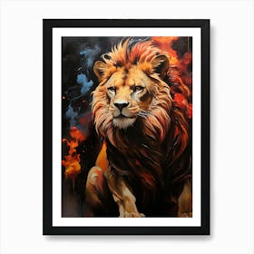 Lion fire Art Print