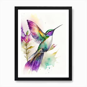 Berylline Hummingbird Cute Neon 4 Art Print