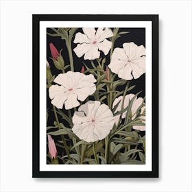 Flower Illustration Phlox 2 Art Print