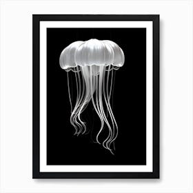 Moon Jellyfish Simple Painting 8 Art Print