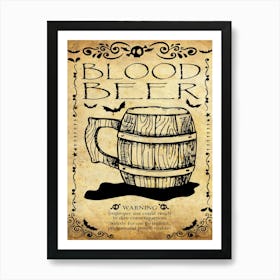 Blood Beer, Halloween Poster Art Print