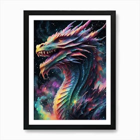 Dragon In Space Art Print