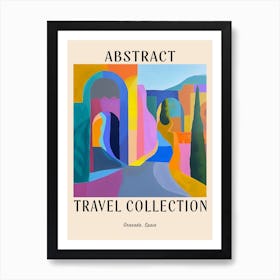 Abstract Travel Collection Poster Granada Spain 3 Art Print