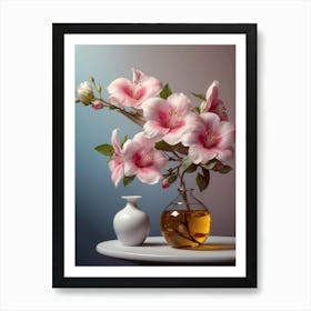 Pink Flowers In A Vase Art Print