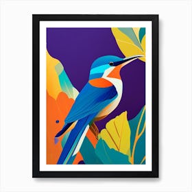 Kingfisher Pop Matisse Bird Art Print