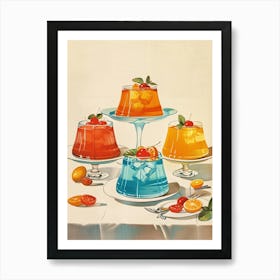 Fruity Jelly Vintage Cookbook Illustration Art Print