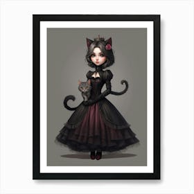 Cat Girl 2 Art Print