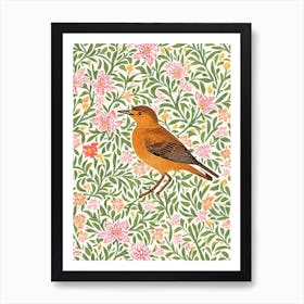 Dipper William Morris Style Bird Art Print