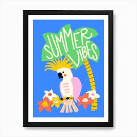 Summer Vibes Cockatiel Art Print