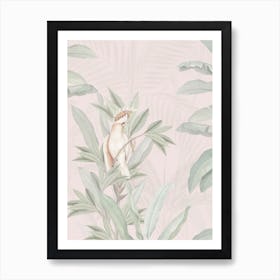 Vintage Tropical Jungle Birds Pink Ii Art Print