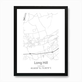 Long Hill,United States Minimalist Map Póster