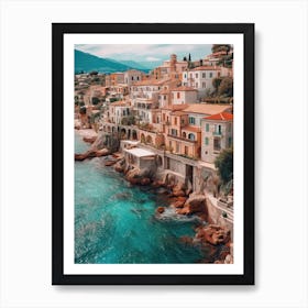 Mediterranean View Summer Vintage Photography Art Print