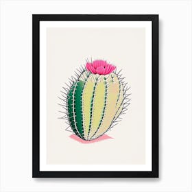Gymnocalycium Cactus Minimal Line Drawing Art Print
