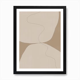 Minimalist Line Abstract beige neutral Sand Art Abstract Landscape Art Print