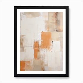 Orange And Brown Abstract Raw Painting 3 Art Print