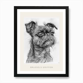 Brussels Griffon Line Sketch 1 Poster Art Print