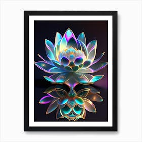 Double Lotus Holographic 6 Art Print