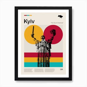 Mid Century Kyiv Travel Art Print