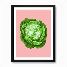 Disco Ball Lettuce Pink Art Disco Poster Trendy Aesthetic Art Food Kitchen Art Print