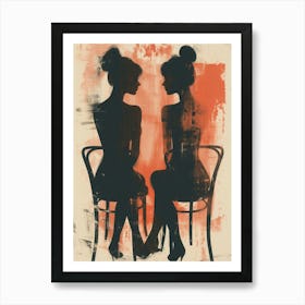 Two Women Sitting On Chairs 1 Art Print