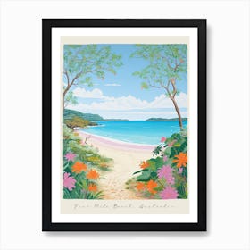 Poster Of Four Mile Beach, Australia, Matisse And Rousseau Style 1 Art Print