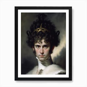 Portrait Of A Young Man With Curly Hair Art Print