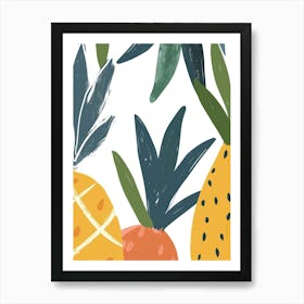 Pineapple Close Up Illustration 1 Art Print