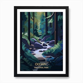 Olympic National Park Travel Poster Matisse Style 4 Art Print