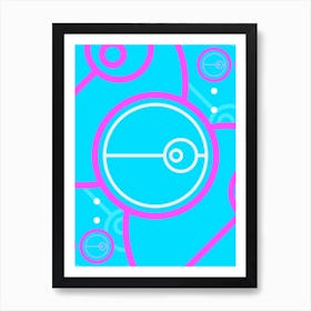 Geometric Glyph in White and Bubblegum Pink and Candy Blue n.0044 Art Print