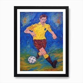 Football Soccer In The Style Of Van Gogh 1 Art Print