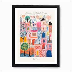 Poster Of Tehran, Dreamy Storybook Illustration 2 Art Print