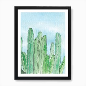 Watercolor Cactus Painting Poster