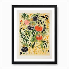 Passionfruit Fruit Drawing 4 Art Print