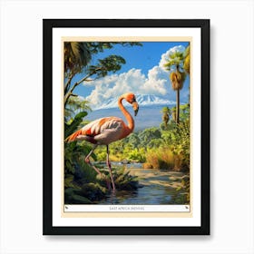 Greater Flamingo East Africa Kenya Tropical Illustration 3 Poster Art Print