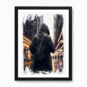 Cyberpunk guitarist Art Print