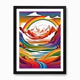 Rainbow In The Mountains Art Print