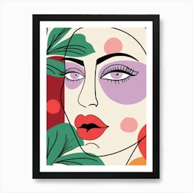 Illustration Of A Woman'S Face Art Print