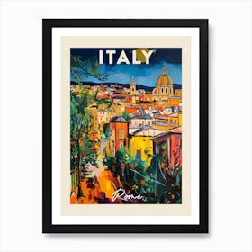 Rome Italy 4 Fauvist Painting Travel Poster Art Print