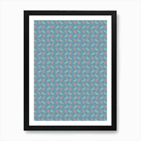 Leaves - Blue Art Print