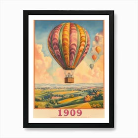 Aihrgdesign A Vintage Travel Poster Of A Hot Air Balloon Floa 66ab37d6 0f11 4321 B340 62db40c0aae2 2 Affiche