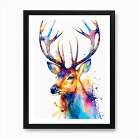 Reindeer Water color Art Print