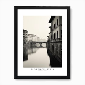 Poster Of Florence, Italy, Black And White Analogue Photograph 2 Art Print