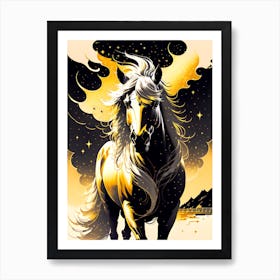 Horse In The Night Sky Art Print