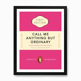 Call Me Anything Book Cover Art Print Poster