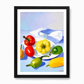 Anaheim Pepper Tablescape vegetable Art Print