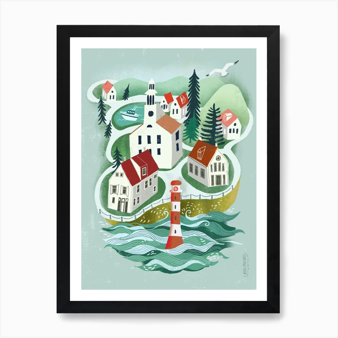 Traveling Maine Art Print Framed Wall Art Poster Canvas Print Picture - Picture 2 of 4
