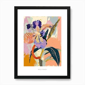 Colourful Flower Illustration Poster Wild Pansy 2 Art Print