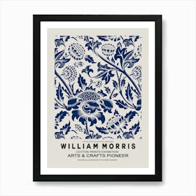 William Morris Blue Botanical Poster 2 Art Print