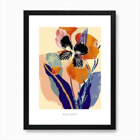 Colourful Flower Illustration Poster Wild Pansy 3 Art Print