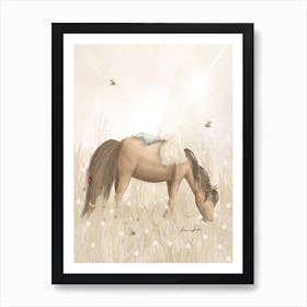 Summer Girl On Horse Art Print